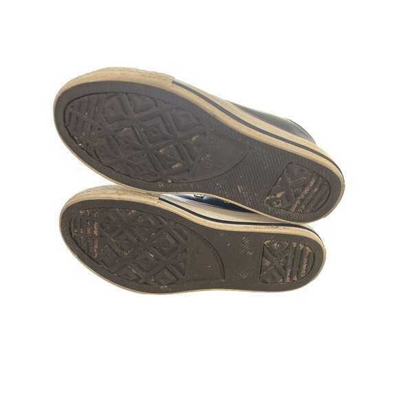 Converse All Star Junior kids Size 1 Blue Leather Rubber Sole Sneakers shoes - Picture 7 of 8